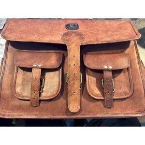 Leather Messenger Bag for Men 18 Inch Laptop Bag Crossbody Bag Men